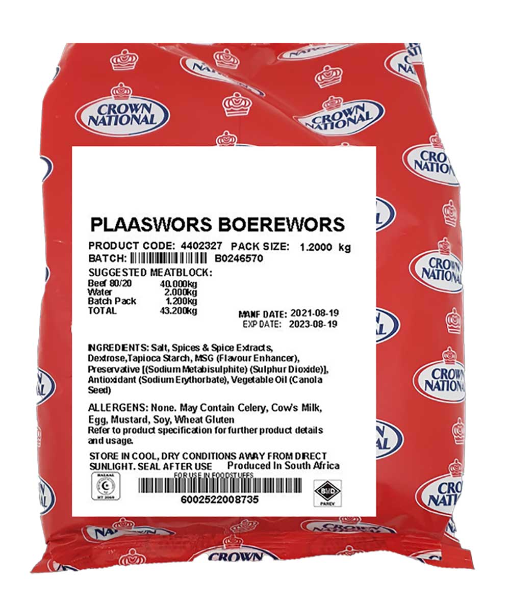 Plaaswors Boerewors